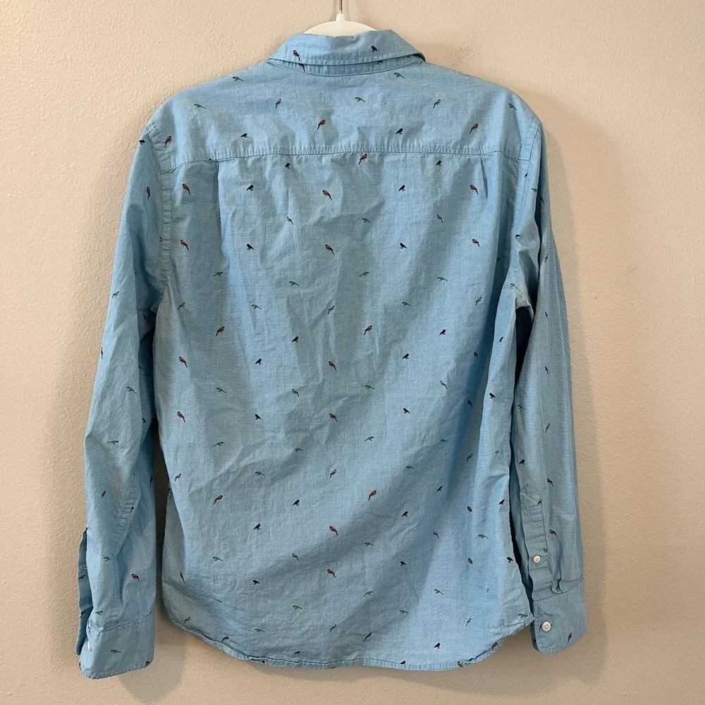Rye Mens Button Up Shirt Slim M Birds Novelty Print Preppy‎ Classic Office - Picture 6 of 6